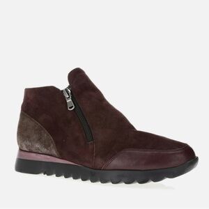 Munro Danika Booties Burgundy Maroon Suede and Leather 11N